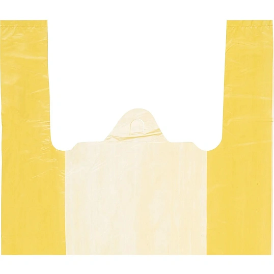 Пакет-майка ПНД, 30+14x57 см, желтый, 18 мкм, 100 шт/уп