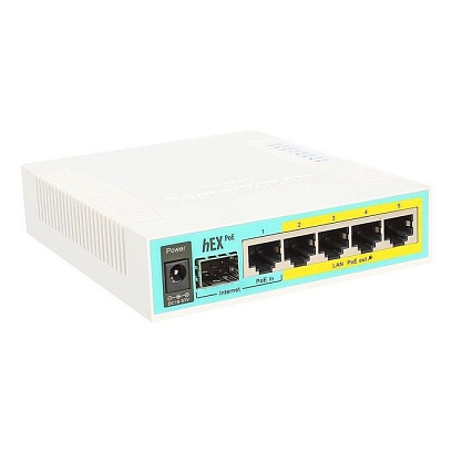 Маршрутизатор MikroTik RB750UPr2 hEX PoE lite 5-портовый,650 МГц ЦП, 64 МБ