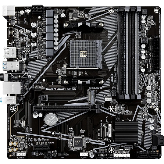 Материнская плата Gigabyte A520M DS3H WF6E A520, AM4, 4xDDR4 ATXL
