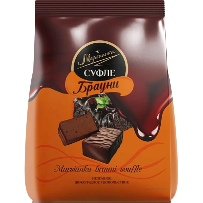 Конфеты шоколадные Марсианка Сбивная Брауни 200гx10шт/уп