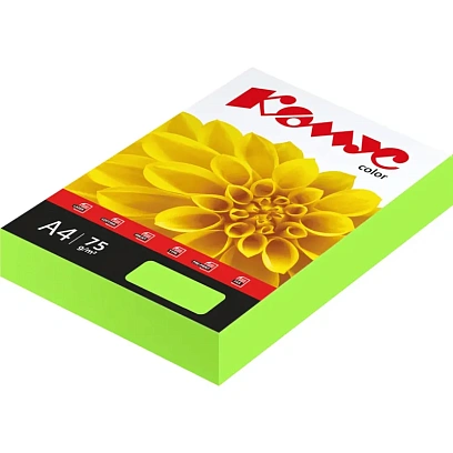 Бумага цветная Комус Color (зеленый неон) 75+-5гр, А4, 500 л