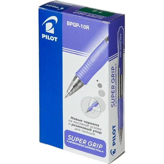 Ручка шариковая автомат. BPGP-10R-F G SUPER GRIP зеленого цвета
