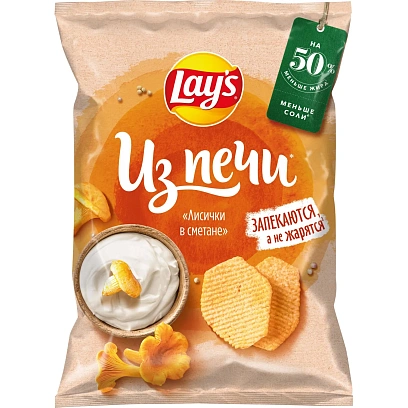 Чипсы Lays из печи лисички в сметане, 81г