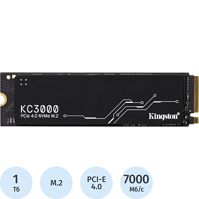 SSD накопитель Kingston KC3000 1Tb M.2 2280 PCIe 4.0x4(SKC3000S/1024G)