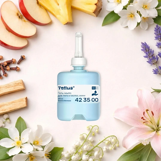Картридж с жидким гель-мылом Tellus Premium SC2 д/тела и волос 475мл_423500