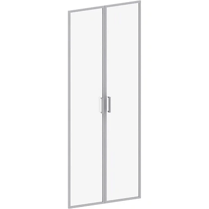 Дверь Д_САТУРН-Д высокие стекло/металлическая рама (800, 016) (2шт/уп)