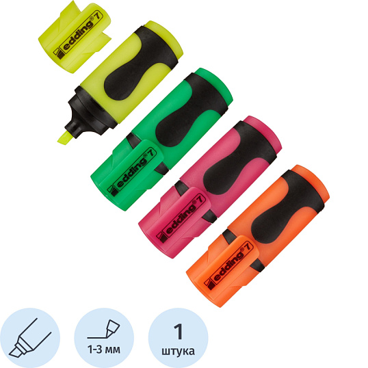 Набор текстовыделителей EDDING MINI E-7/4S 4шт/уп 1-3 мм
