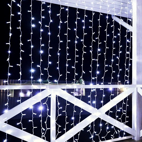 Гирлянда светодиодная Занавес 2х3м 448 LED хол. белый стат. Ip65 235-155-6