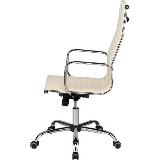 Кресло ЮШД Комус Мебель Easy Chair 711 экокожа, бежевый, хром