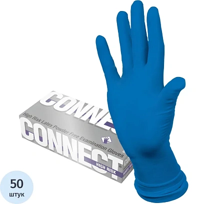 Перчатки мед.смотров. латекс,н/с,н/о, CONNECT High Risk S 25пар/уп, ПС