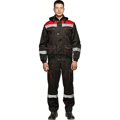 Костюм рабочий летний муж.Антей СОП черн/красн (КПК) 48-50 (96-100)/170-176