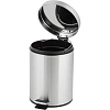 Ведро мусорное с педалью 5 л, матовое, нержавеющая сталь