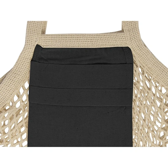 Сумка для покупок авоська Сетка для шопинга Mesh, натуральный/черный/937309