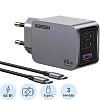 Зарядное устройство сет. UGREEN X755(25871)Nexode Pro 65W 3-Port+каб.1м сер