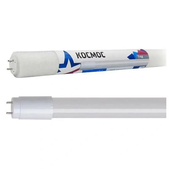 Лампа светодиодная Космос Lksm_LED10wG13T865GL 10Вт G13 Т8 6500K холод.бел