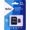 Карта памяти Netac MicroSD card P500 Standard 32GB, retail version w/SD