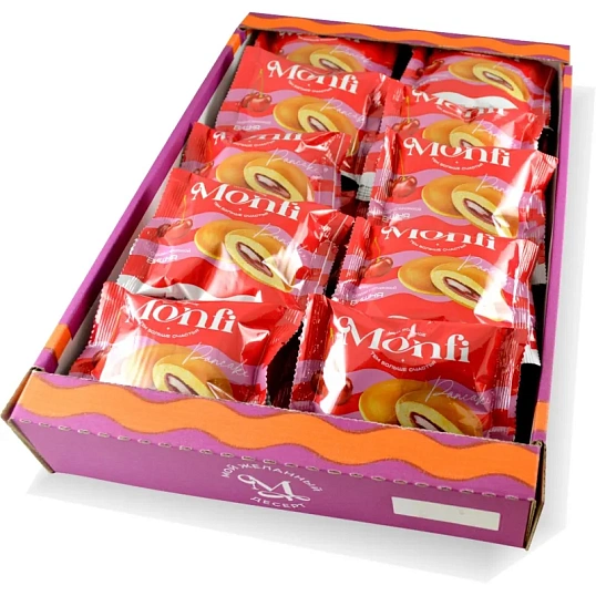 Печенье Панкейк Монфи бисквитное с вишней 40гx20шт/уп (800г)
