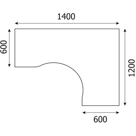 Стол RIVA правый А.СА-3 Пр венге цаво Ш1400