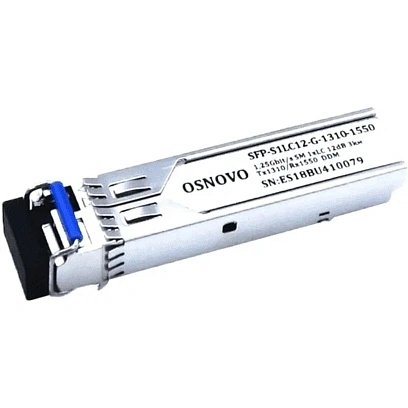 Трансивер SFP Osnovo SFP-S1LC12-G-1310-1550 до 3кмTx:1310/Rx:1550, DDM