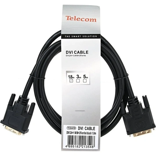 Кабель DVI-D--DVI-D Dual link 25M/25M, 1.8м Telecom <TCG441D-1.8M