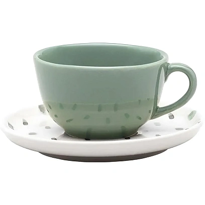 Чайная пара FLAT Shape SAMAMBAIA (чаш200мл,блюд14см)Oxford 136232,AO04-1C01