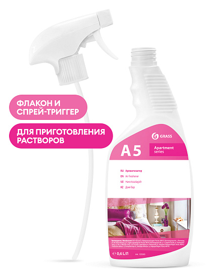 Распылитель Бутылка с триггером Grass/ Apartment Series А5, 0,6л