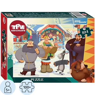 Пазл (мозаика) puzzle 104 Три богатыря и Пуп Земли (Мельница), 82256