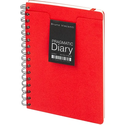 Ежедневник недатированный А5 PRAGMATIC на гребне, красный, 128л 3-748/05