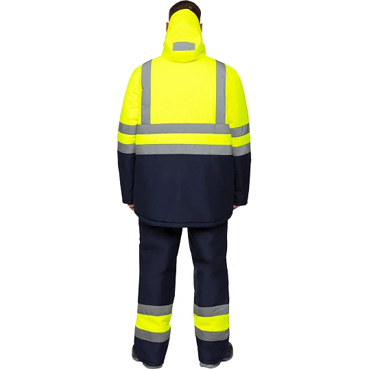 Куртка зимняя мужская зс04-КУ 44-46/170-176 флуоресц.жёлтый/син