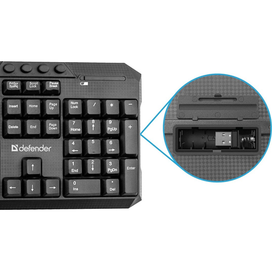 Набор клавиатура+мышь Defender Jakarta C-805 Ru беспр,черн,полноразм. 45804