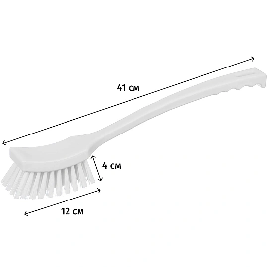 Щетка ручная FBK с длинной ручкой 410х45мм мягкая белая 10213-1
