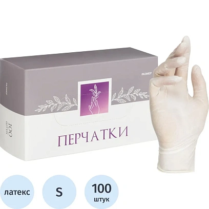 Перчатки латекс, н/о, (S), 50 пар/уп