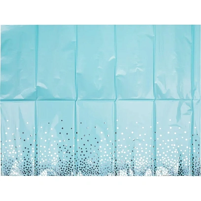 Скатерть фольг Горошек серебр 130х180см,1502-5510