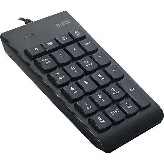 Клавиатура RAPOO проводная, цифровая  K10 - черный