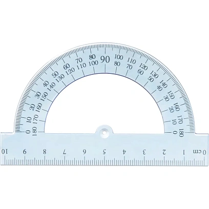 Транспортир 10см №1 School 180 градусов, прозрачный синий