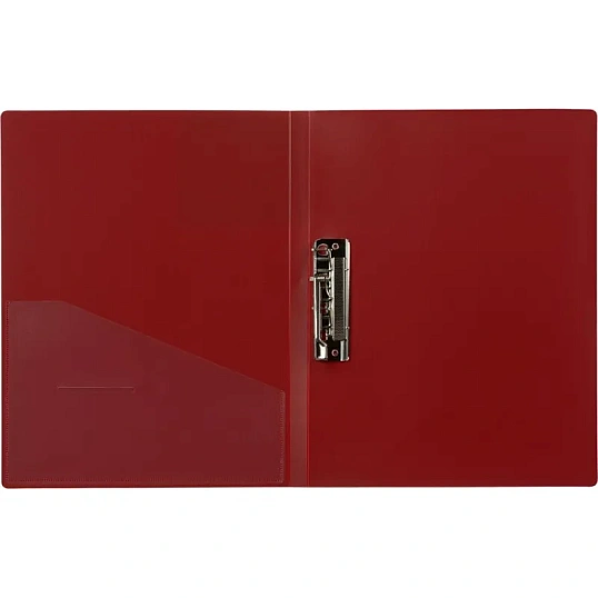 Папка с зажимом Комус Шелк красная
