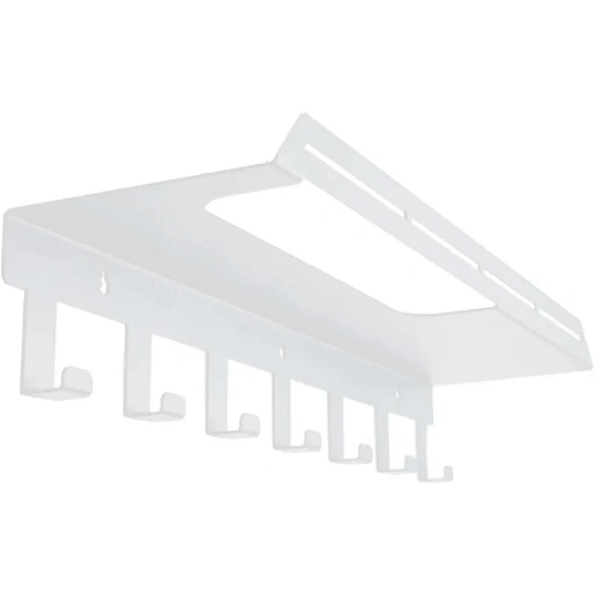 Полка РЭ_ д/полотенца с крючками LIRIA RR2051W, правая,белая (701456)