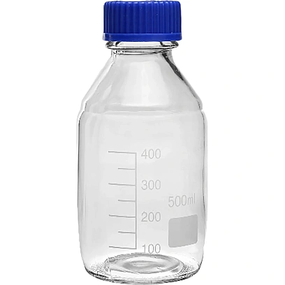 Банка лабораторная 500 мл, свет.стекло, градуир., крышка, 40 шт/уп 10006802