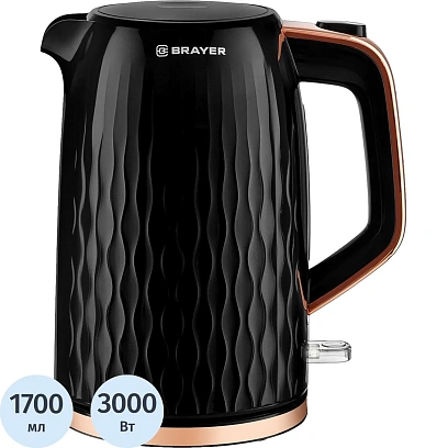 Чайник электрический BRAYER 1061BR, STRIX,3000 Вт,1,7 л,пласт.кор,автооткл