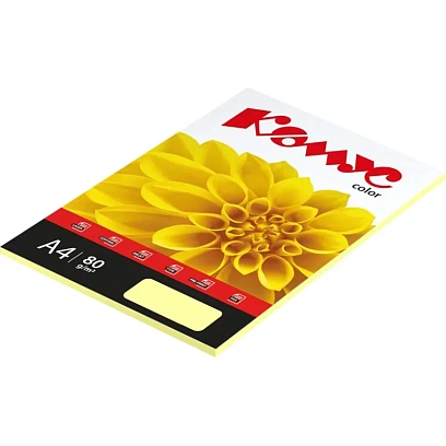 Бумага цветная Комус Color (сливки пастель), 80г, А4, 50 л.