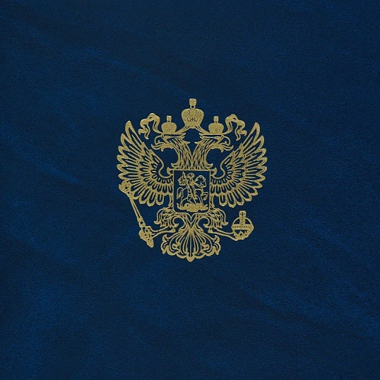 Папка адресная бумвинил А4 (объемная) На подпись Госсимволика синяя