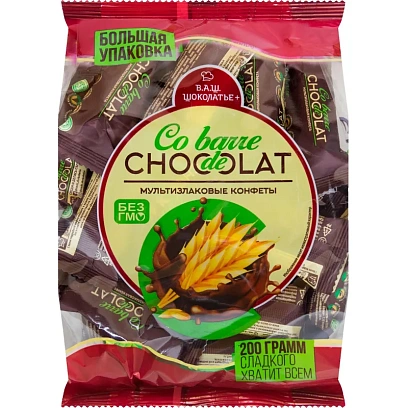 Конфеты Co barre de Chocolat шоколадные мультизлак.с тем.конд.глазурью,200г