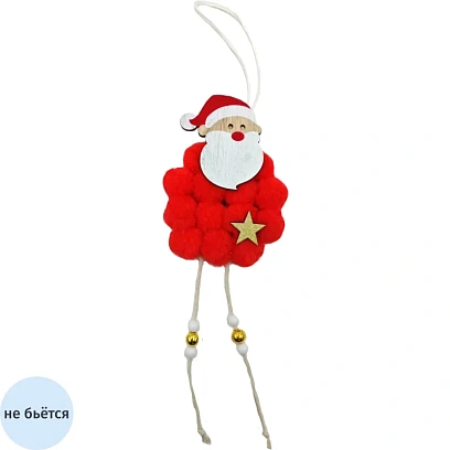 Игрушка НГ подвесная из древесины тополя, полиэстера, ПВХ ,2х8х23см,92167