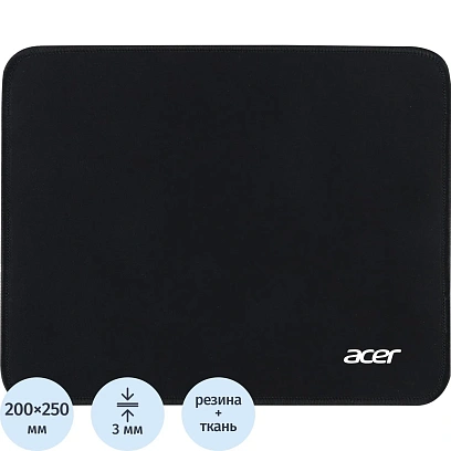 Коврик для мыши Acer OMP210 Мини черный 250x200x3мм