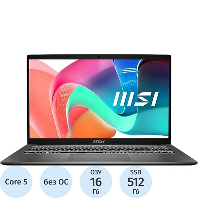 Ноутбук MSI F1MG-1045XRU(9S7-15S111-1045)Core 5-120U/16Gb/512Gb/15.6/NoOS