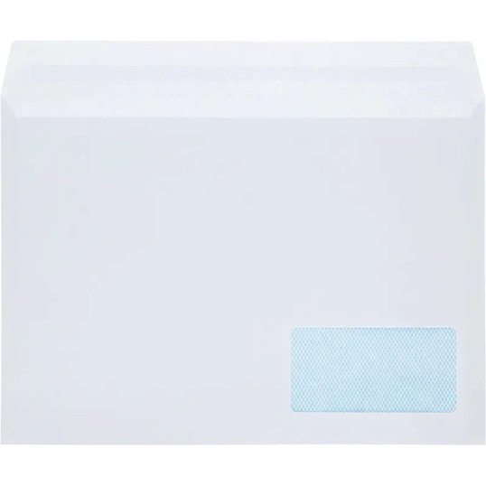 Конверт С4 BUSINESSPOST стрип прав.ниж окно (55x110)100г/м2 250шт/уп