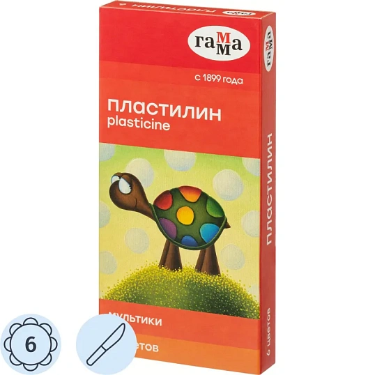 Пластилин Гамма Мультики 6цв 120гр со стеком