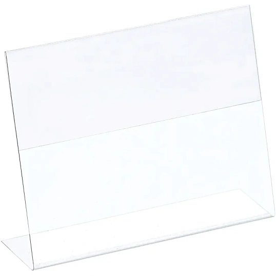 Ценникодержатель настольный д/инф. L-образный 90x70мм, горизонт.,20шт/уп.