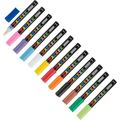 Набор акриловых маркеров M&G, круглый наконечник,2 мм,  12 цветов в наборе