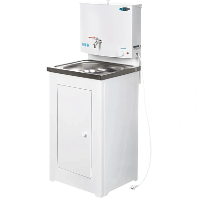 Умывальник дачный Topfort ELEGANT с подогревом 17л, нерж. мойка, белый